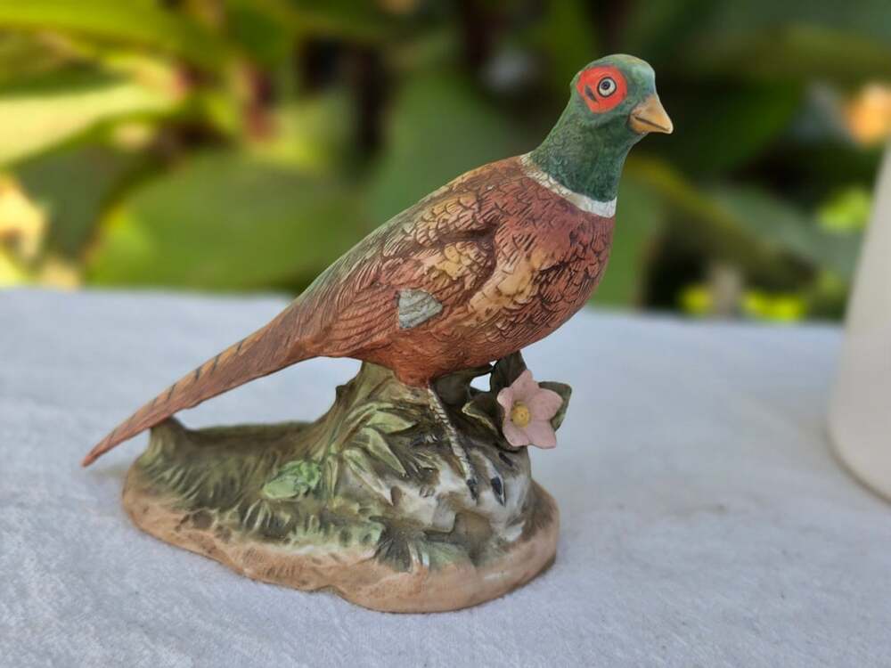 Homco Ring Necked Pheasant Figurine 1457 Hand Painted Ceramic